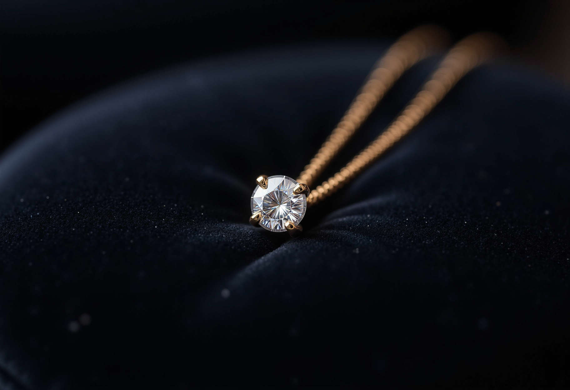 Diamond solitaire pendant