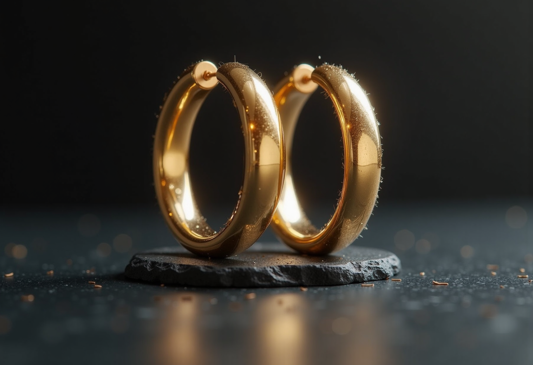 Gold huggie hoops